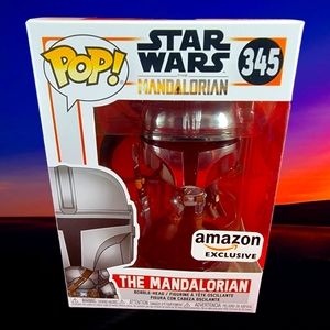 The Mandalorian amazon exclusive funko # 345 (nib) Brand new chrome Mandalorian